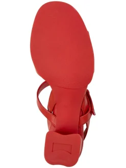 Leren haksandalen rood