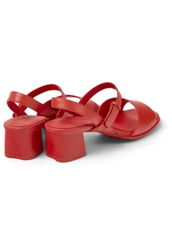 Leren haksandalen rood