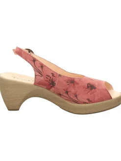 Leren haksandalen roze