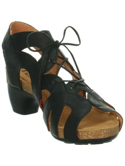 Leren haksandalen "Traudi" zwart