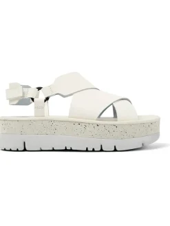 Leren haksandalen wit
