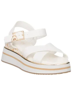 Leren haksandalen wit