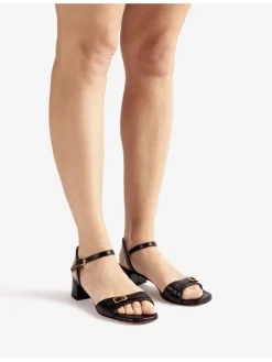 Leren haksandalen zwart
