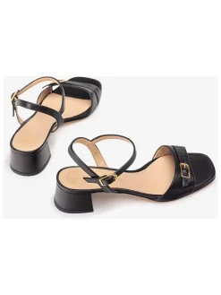 Leren haksandalen zwart