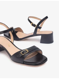 Leren haksandalen zwart