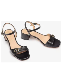 Leren haksandalen zwart