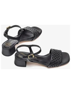 Leren haksandalen zwart