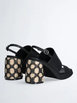 Leren haksandalen zwart