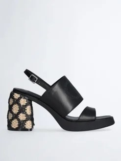 Leren haksandalen zwart