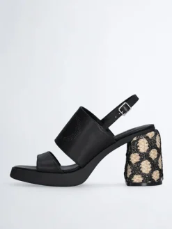 Leren haksandalen zwart