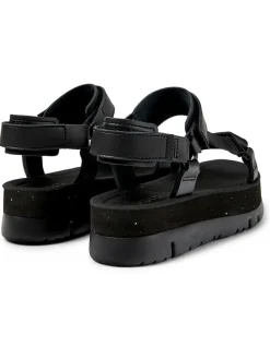 Leren haksandalen zwart