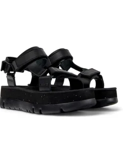 Leren haksandalen zwart