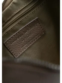 Leren handtas "Dulce" taupe - (B)26 x (H)18 x (D)3 cm