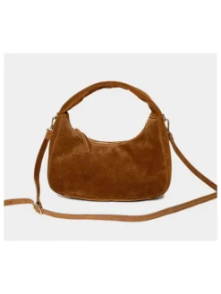 Leren handtas "Gisor Suede" lichtbruin - (B)29 x (H)29 x (D)10 cm