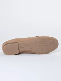 Leren instappers beige