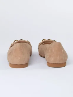 Leren instappers beige