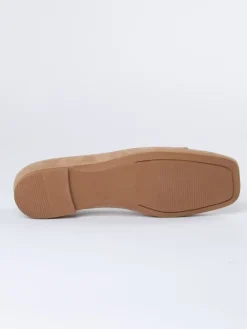 Leren instappers beige