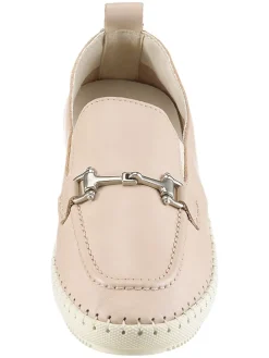 Leren instappers beige