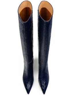Leren laarzen donkerblauw