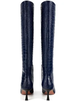 Leren laarzen donkerblauw