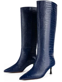 Leren laarzen donkerblauw