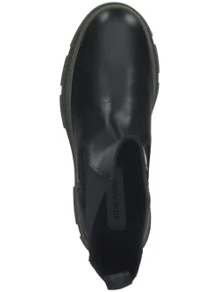 Leren laarzen zwart/kaki