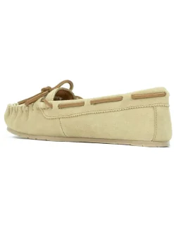Leren mocassins beige