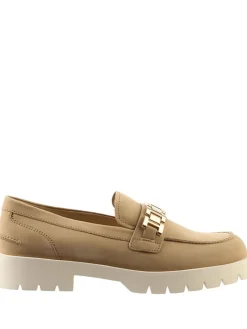 Leren mocassins beige