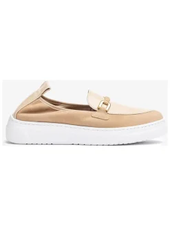 Leren mocassins beige