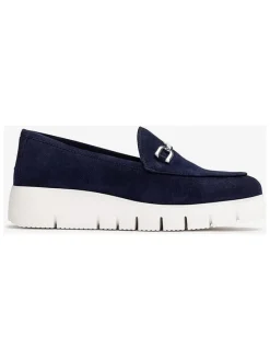 Leren mocassins donkerblauw