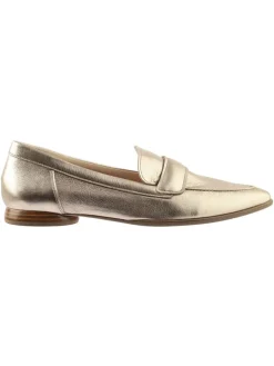 Leren mocassins goudkleurig