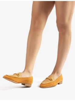 Leren mocassins lichtbruin/beige