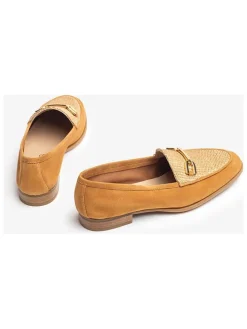 Leren mocassins lichtbruin/beige