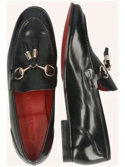Leren mocassins "Scarlett" zwart