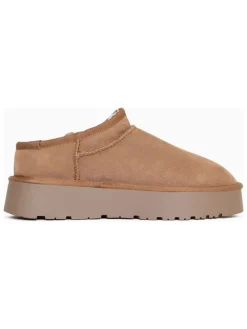 Leren pantoffels "Gichala" lichtbruin