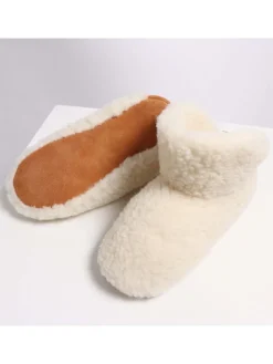 Leren pantoffels "Kim" beige