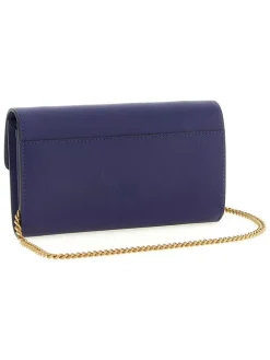 Leren portemonnee donkerblauw - (B)19 x (H)10 x (D)5 cm