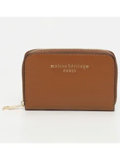 Leren portemonnee "Moni Box" lichtbruin - (B)12 x (H)10 cm