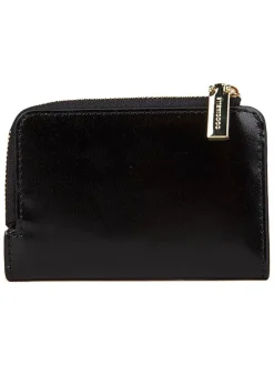 Leren portemonnee zwart - (B)12 x (H)8 cm