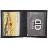 Leren portemonnee zwart - (B)8 x (H)10 cm