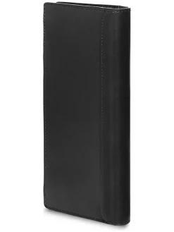 Leren portemonnee zwart - (B)10 x (H)19 x (D)1 cm