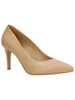Leren pumps beige