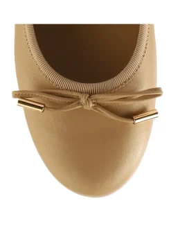 Leren pumps beige