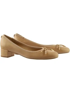 Leren pumps beige