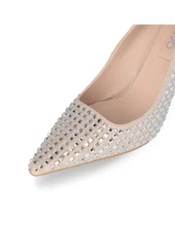 Leren pumps beige