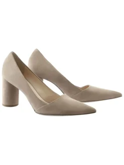 Leren pumps beige/bruin