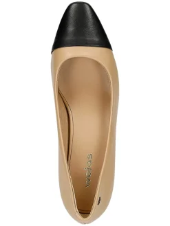 Leren pumps beige/zwart