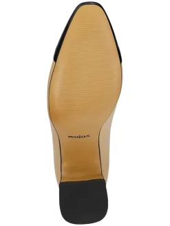 Leren pumps beige/zwart