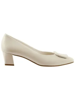 Leren pumps crème