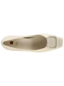 Leren pumps crème